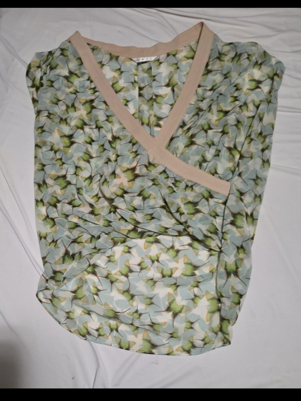 Cabi women's XL Green butterfly blouse #30